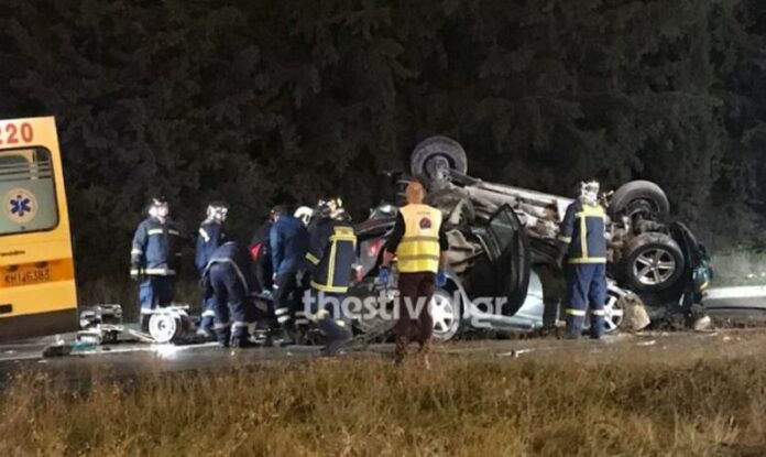 Δυο νεκροί σε φρικτό τροχαίο στην Εθνική οδό Θεσσαλονίκης και Νέων Μουδανιών