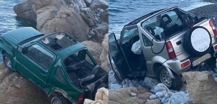 Δυο αυτοκίνητα στο γκρεμό από την ίδια παρέα